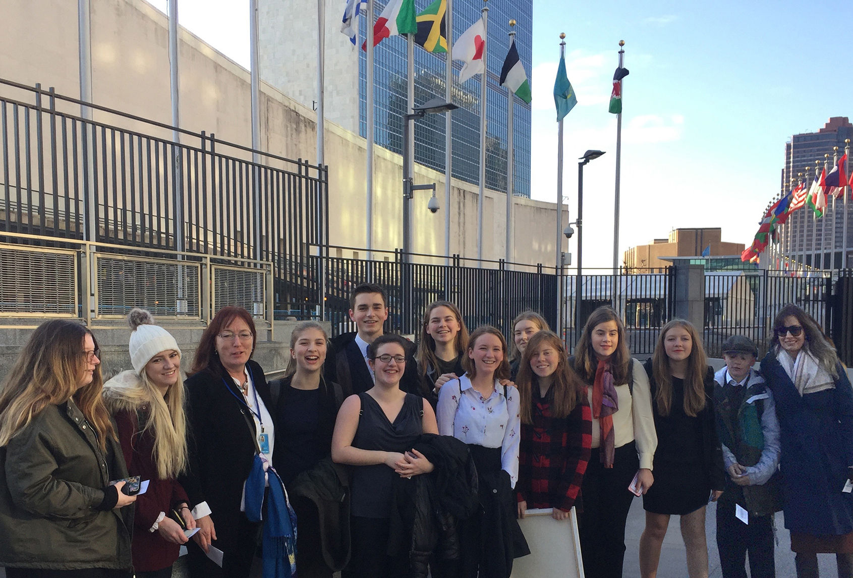 Trumansburg students at the UN